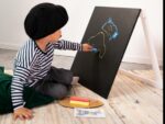 Chevalet Tableau Noir en Bois pour Enfants