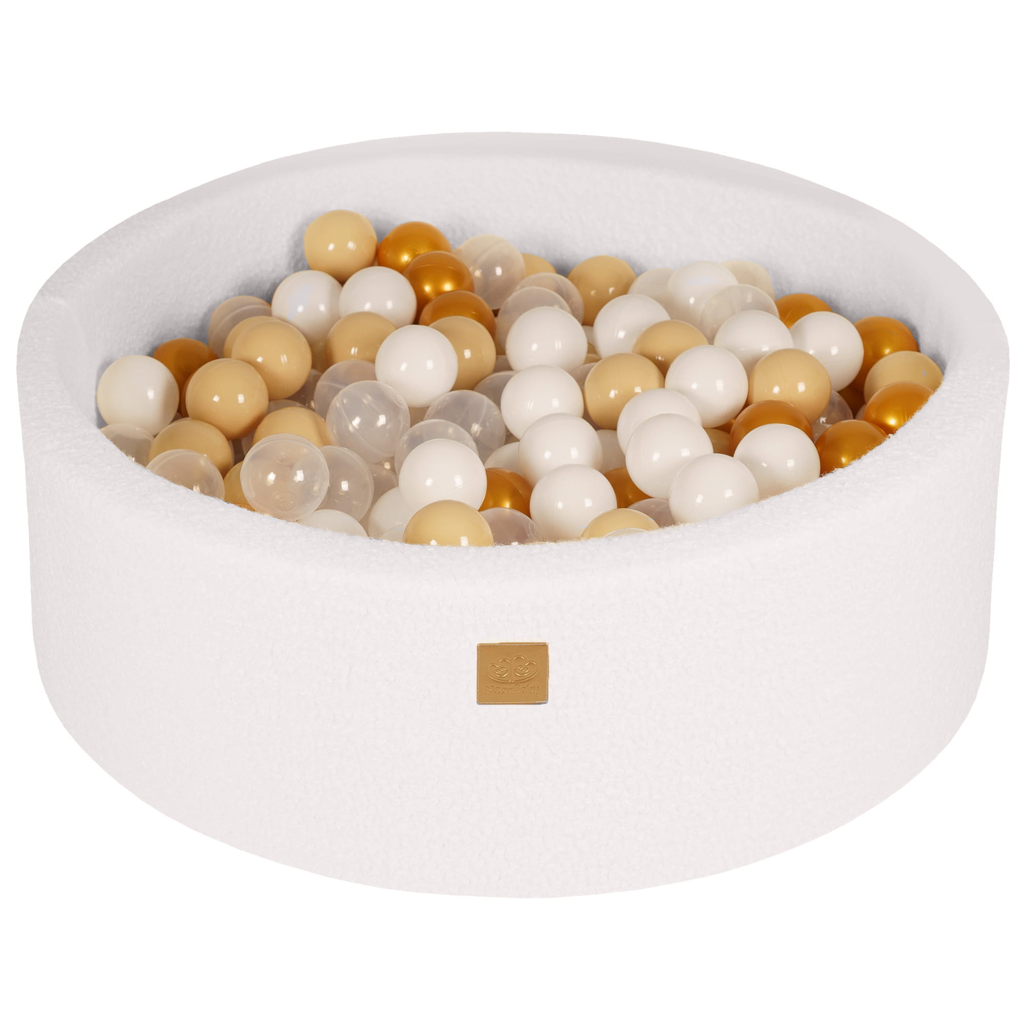 Piscine à balles ronde en velours blanc – 90x30 cm avec 200 balles colorées Piscine à balles ronde en velours blanc – 90x30 cm avec 200 balles colorées