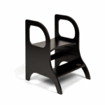 Tabouret marchepied à hauteur ajustable – Bois noir naturel – Image 2