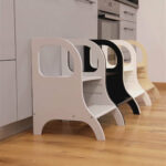 Tabouret marchepied à hauteur ajustable – Bois blanc naturel – Image 12