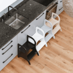 Tabouret marchepied à hauteur ajustable – Bois blanc naturel – Image 10