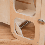 Tabouret marchepied à hauteur ajustable – Bois naturel
