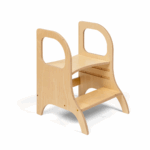 Tabouret marchepied à hauteur ajustable – Bois naturel