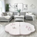 Tapis de Jeu Nuage pour enfant – Velours Rose