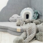 Tapis de Jeu Nuage pour enfant – Velours Gris Clair