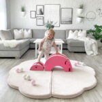 Tapis de Jeu Nuage pour enfant – Velours Rose