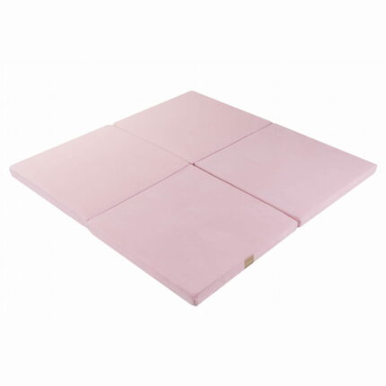 Tapis de jeu carré pliable en velours rose clair