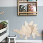 Dinosaure Stegosaurus - Décoration Murale en Bois Naturel