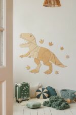 Dinosaure T-Rex – Décoration murale en bois naturel