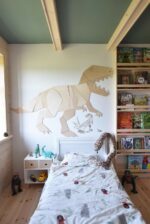 Dinosaure T-Rex – Décoration murale en bois naturel