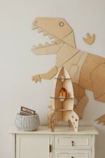 Dinosaure T-Rex – Décoration murale en bois naturel