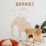 Safari Elephant Décoration Murale en Bois Naturel