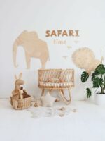 Safari Elephant Décoration Murale en Bois Naturel