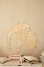 Safari Elephant Décoration Murale en Bois Naturel