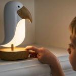 Veilleuse & Enceinte « Oiseau Blanc » – Lampe avec Haut‑Parleur