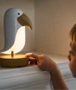 Veilleuse & Enceinte « Oiseau Blanc » – Lampe avec Haut‑Parleur