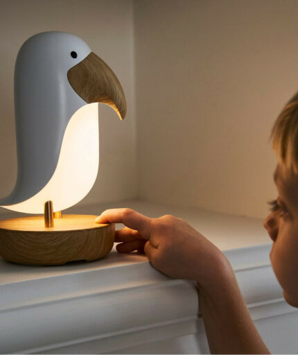 Veilleuse & Enceinte « Oiseau Blanc » – Lampe avec Haut‑Parleur