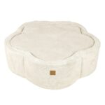 Piscine à balles bébé forme fleur en velours vanille