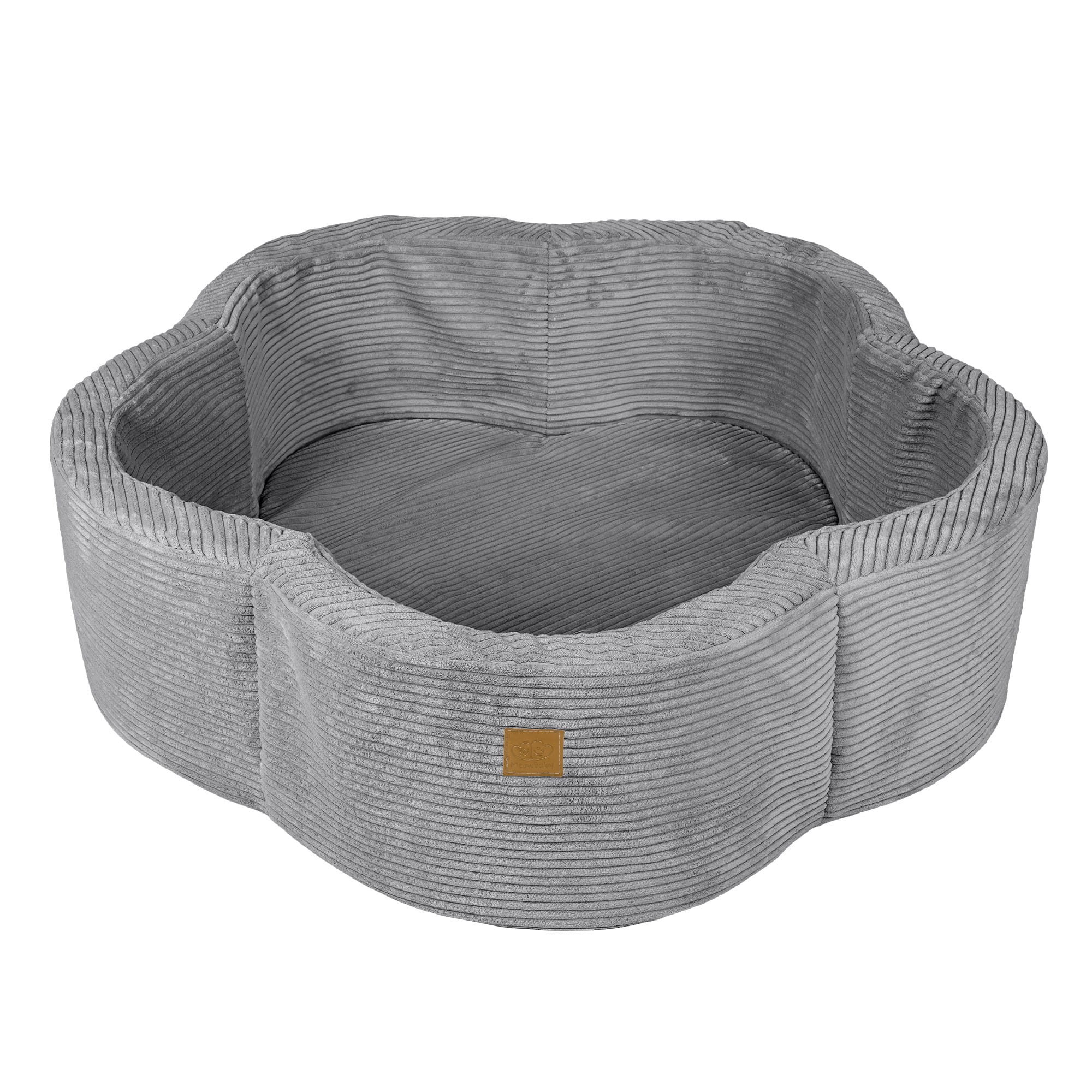 Piscine à balles bébé forme fleur en velours gris – Sans balles Piscine à balles bébé forme fleur en velours gris – Sans balles