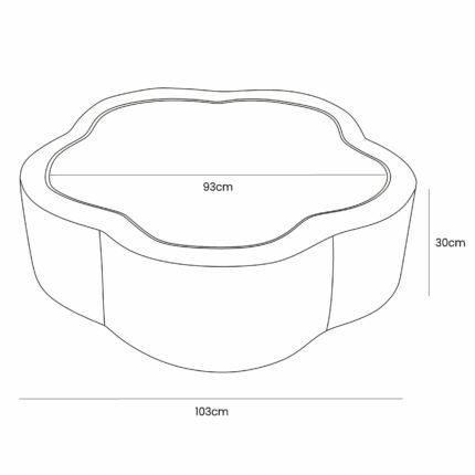 Piscine à balles bébé forme fleur en velours vanille