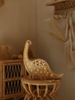 Lampe Dino Diplodocus – Bois Naturel & LED Blanc Chaud