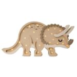 Lampe Dinosaure Triceratops – Bois Massif & LED Blanc Chaud