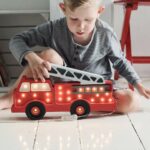 Lampe Camion de Pompiers – Bois Massif & LED Blanc Chaud