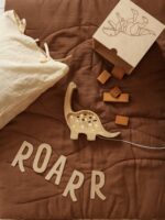 Lampe Mini Dinosaure – Bois Massif & LED Blanc Chaud