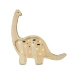 Lampe Mini Dinosaure – Bois Massif & LED Blanc Chaud