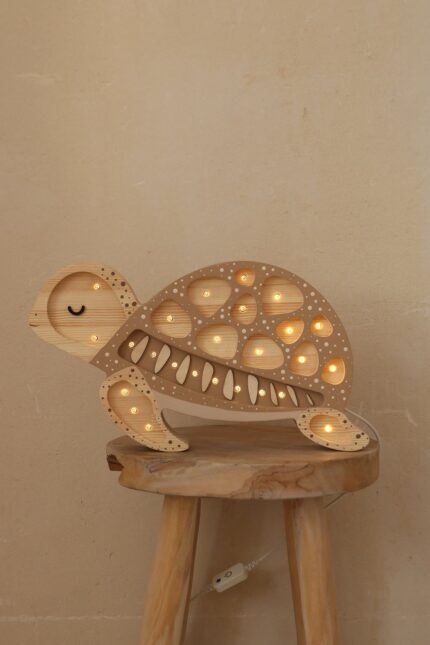 Lampe Tortue – Veilleuse Enfant en Bois Massif