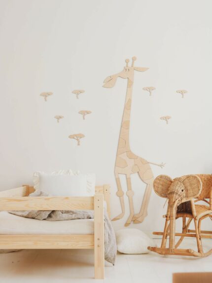 Safari Girafe Décoration Murale en Bois