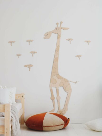 Safari Girafe Décoration Murale en Bois