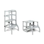 Tour d'apprentissage convertible en table 2-en-1 grise