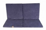 Tapis de Jeu Carré pour Bébé en Velours Bleu-Gris Premium 120X120 cm