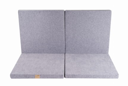Tapis de Jeu Carré pour Bébé en Velours Gris Clair Premium - 120x120 cm Épais 5 cm Pliable