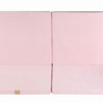 Tapis de jeu carré pliable pour bébé en velours rose clair