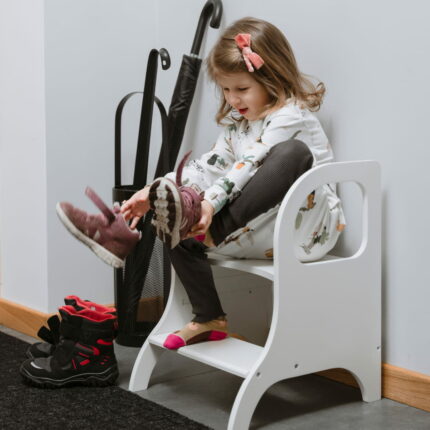 Marchepied réglable Montessori - Blanc