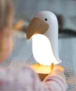 Lampe de nuit avec Haut-Parleur - Oiseau Blanc - en Bois – Image 2