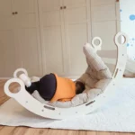 Arche d'escalade - Rocker - avec Coussin et toboggan - Bois blanc - Large