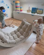 Arche d'escalade - Rocker- avec Coussin et toboggan - Bois blanc - Large – Image 5