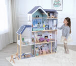 Grande maison de poupee en bois éclairée