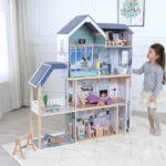 Grande maison de poupee en bois éclairée