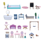 Maison de poupée en bois - Maison Crystal - avec lumières LED