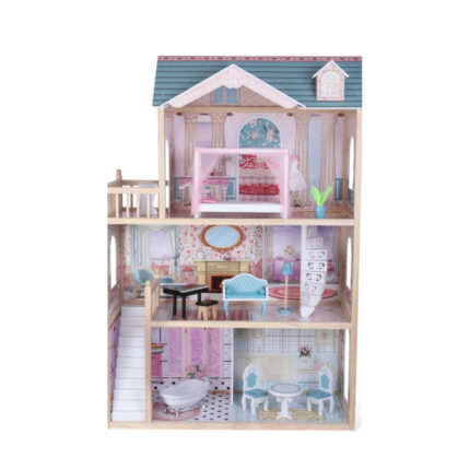 Maison de poupée Emily en bois à 3 étages avec lumières LED