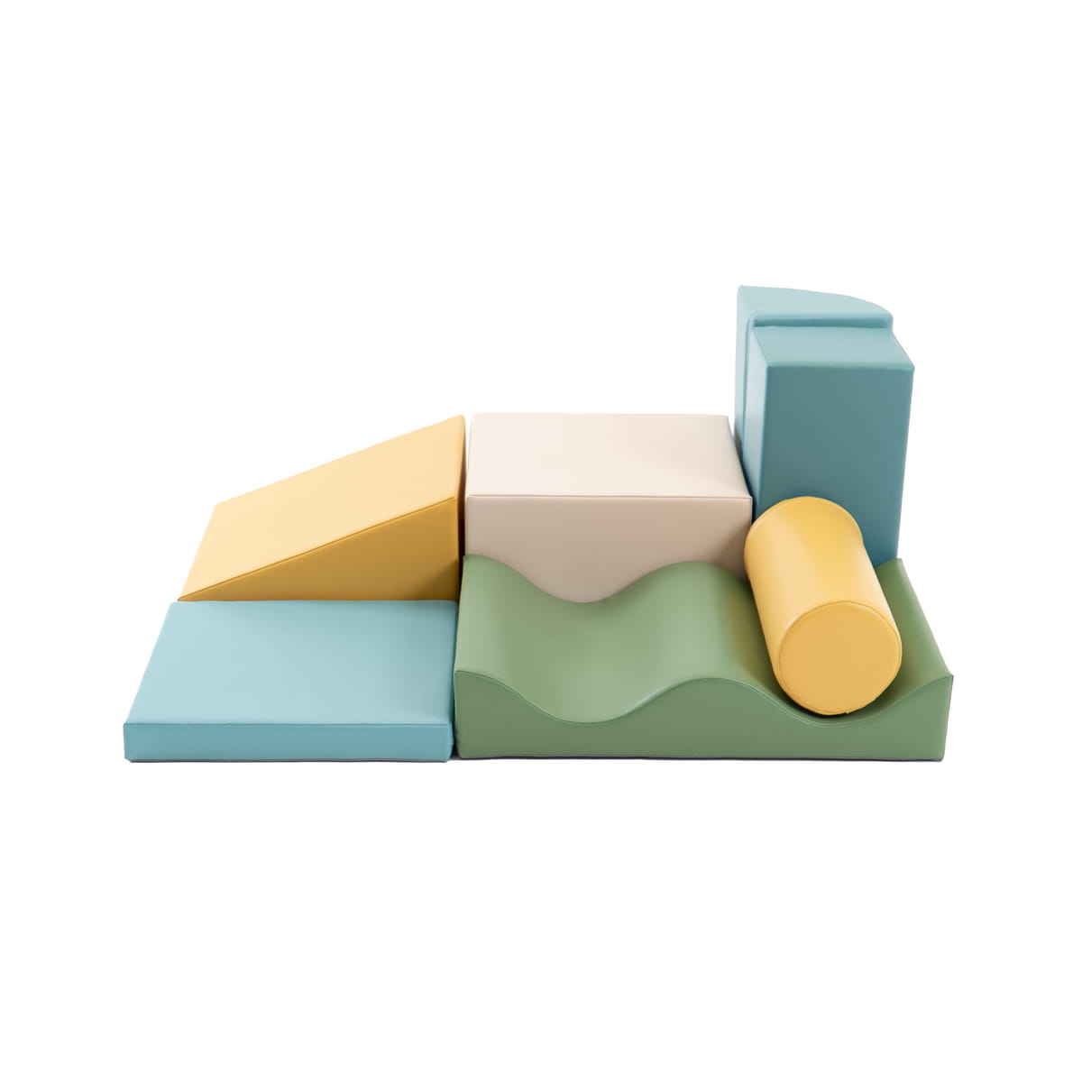 688d220292d0476fdbc54d8cad85eab8 Parcours de Motricité en Mousse - 7 Blocs - Pastel Turquoise – Image 1