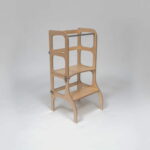 Tour d’apprentissage Montessori 2‑en‑1 convertible en table – Bois naturel – Image 4