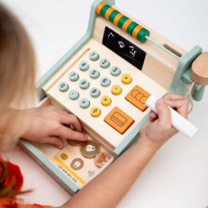 Caisse Enregistreuse en Bois – avec Accessoires