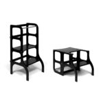 Tour d'Apprentissage Montessori - Convertible 2-en-1 - Noir - avec Extra support pieds – Image 7