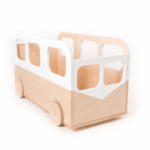 Coffre à Jouets en Bois avec Roues - Bus – Image 4