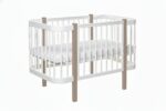 Lit bébé évolutif ELIN - avec matelas - Cappuccino et blanc – Image 3